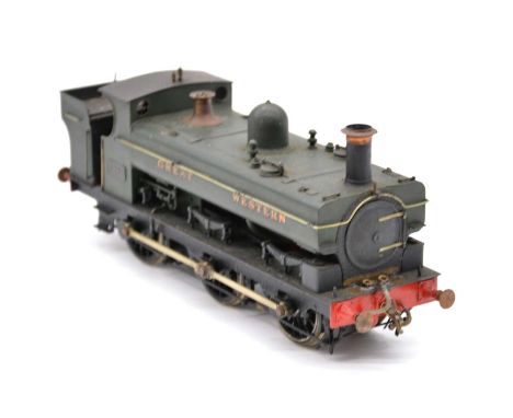 J P Richards scratch-built Fine Scale O gauge locomotive, Great Western 0-6-0PT no.1281, early 1950s, 2-rail, original paint.