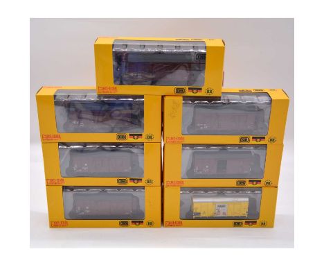 Exact Train Classic HO gauge model railway freight cars, five including ref EX20114C; Ex20114B; EX20121 and others, all boxed