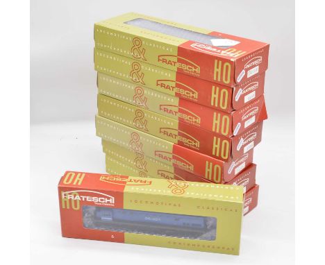 Frateschi HO gauge model railway locomotives, eight including ref 3080 50th anniversary; ref 3077; ref 3035; ref 3075; ref 31