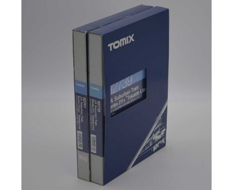 Tomix Japan N gauge model railways, 92739, 92741, J.R. Suburban Train Series 211-0/211-2000 'Tokaido Line', 11-car set, two c