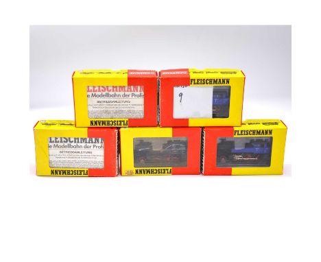 Fleischmann HO gauge model railway tank locomotives, five including ref 4033 ELB3 (x3); 4034 ELB4; 403401 'Horst', all boxed.