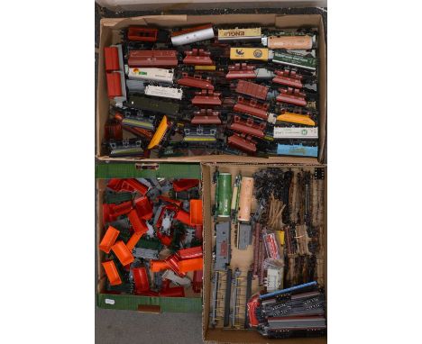 Three trays of HO gauge model railway rolling-stock, various types and makers including Marklin; Roco; Fleischmann and others
