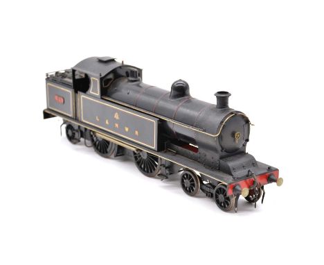 A scratch-built Fine Scale O gauge locomotive, L&amp;NWR 4-4-2T Precursor Tank, no.44, 2-rail. Painted by Bernard Miller, cab