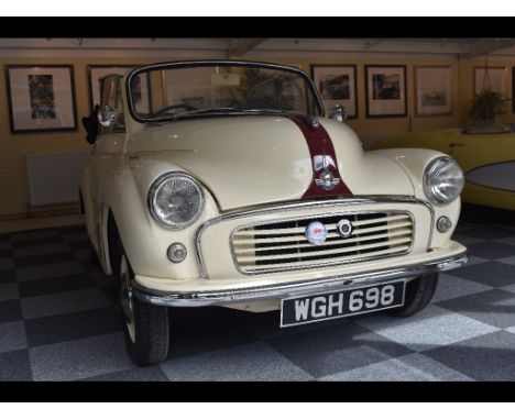 A 1958 Morris 1000 Tourer, registration number WGH 698, old English white. WGH 698 is a right hand drive export model built o
