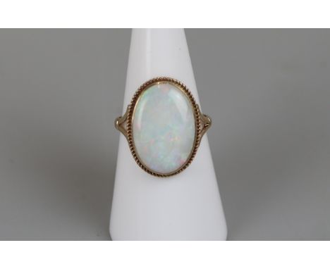 Gold opal ring - Size N 