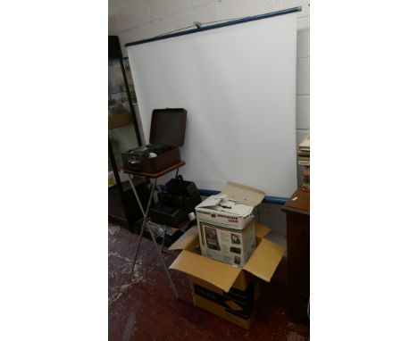 Projector, stand, screen etc. 