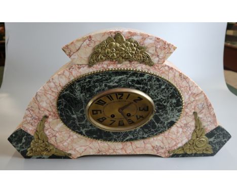 Large Art Nouveau marble mantel clock 