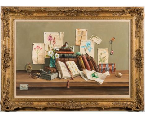 * Deborah Jones [1921-2012]-
A Shelf in the Studio:-
signed and dated MCMLXXXIII
oil on canvas
49 x 75cm.