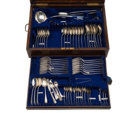 A matched silver Old English pattern flatware service, maker James Dixon & Sons, Sheffield, 1905,1907,1909,1911 and 1916: inc
