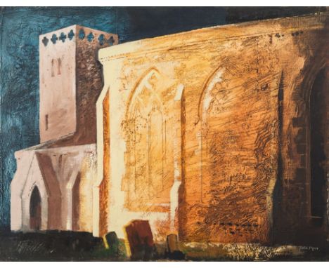 * John Piper [1903-1992]-
North Moreton Church, Berkshire:-
signed bottom right,
further signed, inscribed and dated 1941 
on