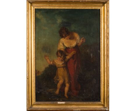 Circle of Paul Falconer Poole [1807-1879]-
Mother and Child:-
oil on canvas
63 x 44cm.
