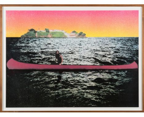 * Peter Doig [b.1956]-
Canoe Island:- 
signed and numbered 132/300 in pencil bottom right on the reverse of the print, with f