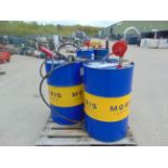 2x 205 Litre Steel Drums C/W Pumps