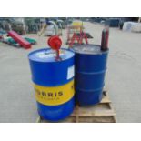 2x 205 Litre Steel Drums C/W Pumps