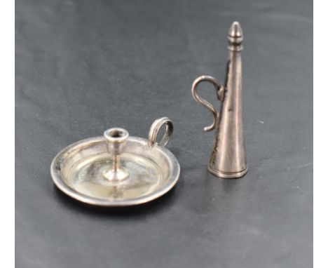 A Victorian miniature silver chamber stick, marks for Birmingham 1892, maker Stokes &amp; Ireland Ltd, 4.5cm, 8grams, sold to