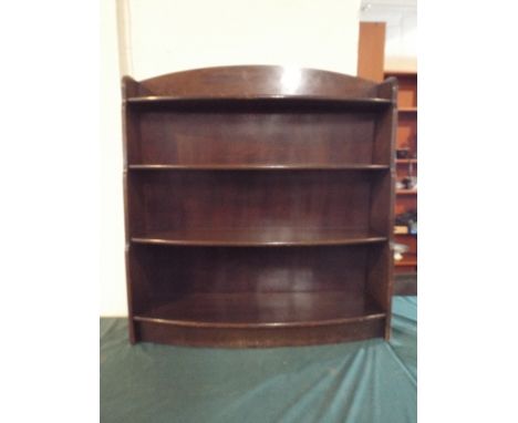 An Oak Bow Fronted Four Shelf Open Bookcase. 