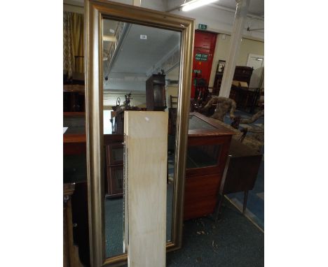 A Large Gilt Frame Mirror and A Wall Mounting Shelf.