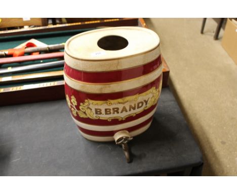 A ceramic brandy barrel