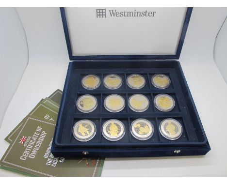 Westminster Honouring The British Army Commemorative Collection, twelve coins in total. Cased with certificate of authenticit