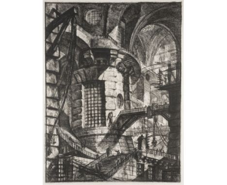 GIOVANNI BATTISTA PIRANESI (1720-1778) THE ROUND TOWER (PLATE III FROM CARCERI D'INVENZIONE) etching and engraving 1749, prob