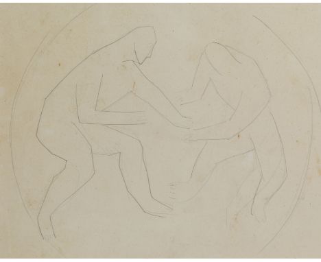 HENRI GAUDIER-BRZESKA (1891-1915) STUDY FOR "THE WRESTLERS" pencil 24 cm by 30.5 cm; 9 1/2 in by 12 in Provenance Sophie Brze