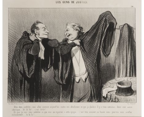 HONORE DAUMIER (1808-1879) A PLATE FROM LES GENS DE JUSTICE lithograph, 1845 a good impression on blanc, before the magazine 