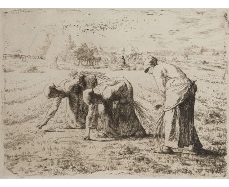 JEAN-FRANCOIS MILLET (1814-1875) LES GLANEUSES etching, circa 1855, on laid paper, with margins sheet 212 by 334 mm