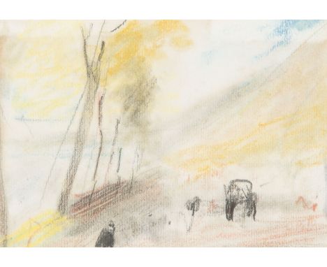 HERCULES BRABAZON BRABAZON (1821-1906) THE ROAD BY THE SEA pastel with pencil 9 cm by 13 cm; 3 1/2 in by 5 in to be sold toge