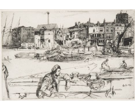 JAMES ABBOTT MCNEILL WHISTLER (1834-1903) BLACK LION WHARF etching with drypoint 1859, on laid paper, a good impression plate