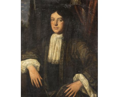 FOLLOWER OF JOHN MICHAEL WRIGHT (1617-1694) PORTRAIT OF A GENTLEMAN oil on canvas 87 cm by 68.5 cm; 34 1/4 in by 27 in Proven