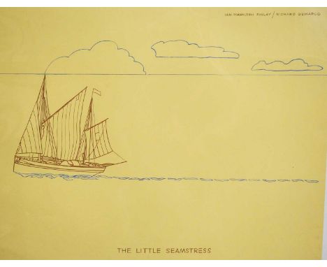 Ian Hamilton Finlay (1925 - 2006) - "The Little Seamstress", a collaboration with Richard Demarco, screenprint, 51 x 64cms, u