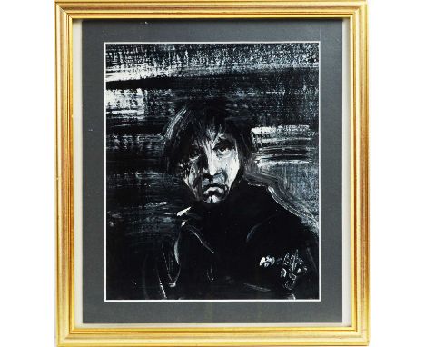 Antoni Sulek (1951-1988) - Self Portrait, signed, gouache, 32 x 27cms, in a gilt frame, 