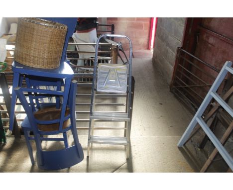 An aluminium step ladder