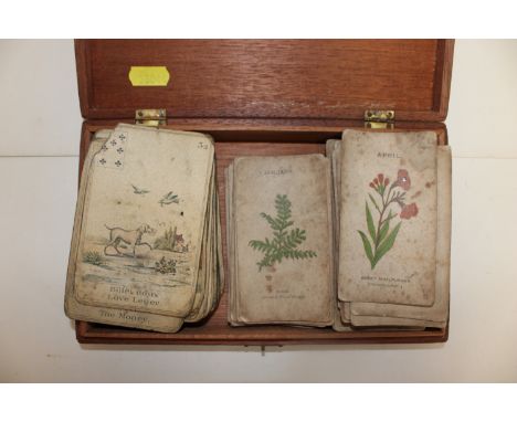 B. P. Grimaud, 31 vintage playing cards and 43 coloured floral playing cards, relating to the months of the year, possibly Th