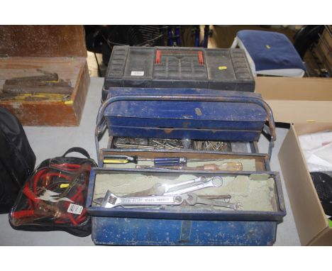 Two tool boxes and contents of various hand tools