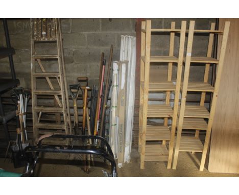 A quantity of various length fluorescent light fittings (four as new)