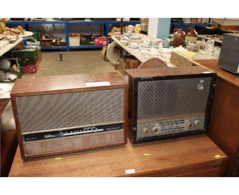 A Hacker Mayflower II vintage radio and a Pam vintage radio, sold as collectors items