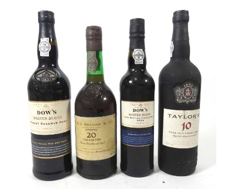 Taylor's 10 year old tawny port, one bottle; W&amp;J Graham &amp; Co 20 year old tawny port, one bottle; and Dow's Master Ble