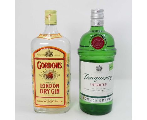 Gordon's Special London dry gin, 100cl, 47.3%; and Tanqueray Imported London dry gin, 100cl, 47.3%, one bottle (2)