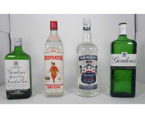 Beefeater London Distilled Dry Gin, 94.5cl, one bottle; Gordons Original Special Dry London Gin, 100cl 37.5%, one bottle; Gor
