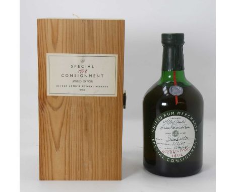Special Consignment 1949 Alfred Lamb's special reserve limited edition Jamaican rum, bottle No.135 of 510, distilled 09/09/49