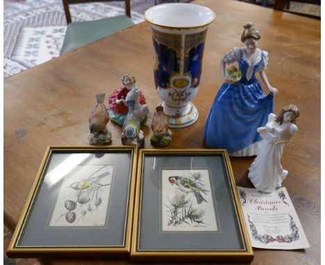 Collectables to include Royal Worcester, Royal Doulton &amp; bird silks 