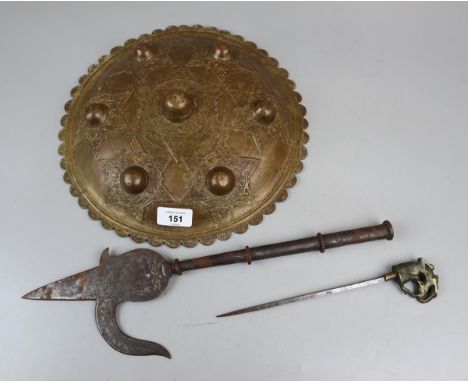Indian shield together with axe with hidden sword 