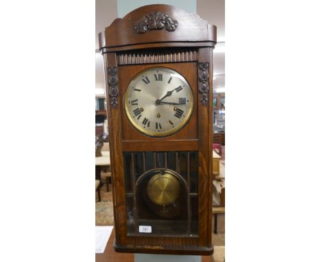 1920's Art Deco wall clock with Westminster chimes 