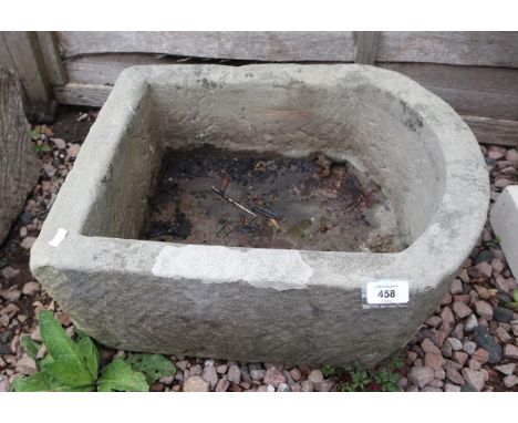 Carved stone flat trough