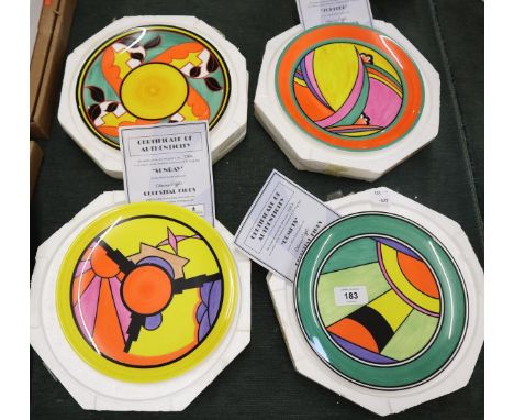 Celestial Fires of Clarice Cliff set of 4 plates by Wedgwood 