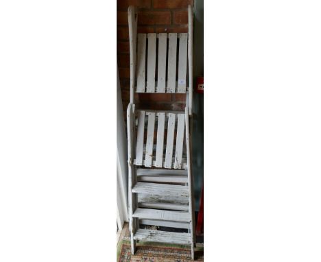 2 vintage wooden step ladders 