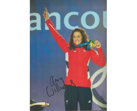 Winter Olympics Amy Williams signed 12x8 colour photo. Amy Joy Williams, MBE (born 29 September 1982) is a British former ske