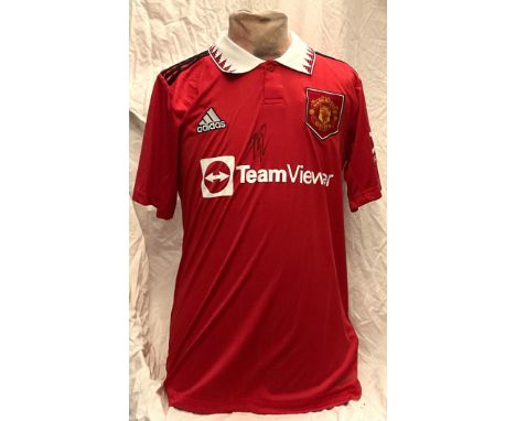 Football Raphael Varane signed Manchester United replica home football shirt size small. Good Condition. All autographs come 