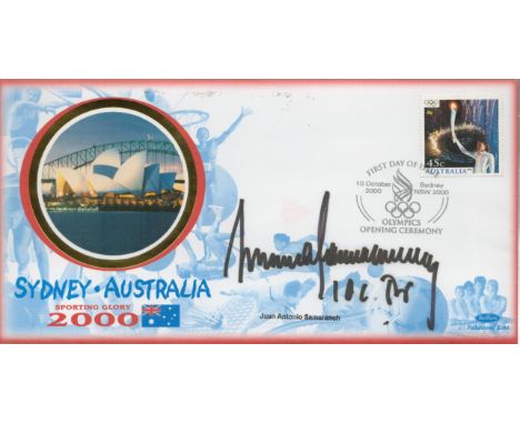 Olympics Juan Antonio Samaranch signed Sydney Australia Sporting Glory 2000 FDC PM First Day of Issue 10 Oct 2000 Sydney NSW 